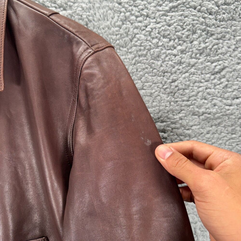 Lauren Ralph Lauren Brown Leather Jacket Women's Size 2X - Picture 12 of 12